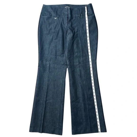 Express Editor Mid-Rise Straight Leg Denim Trouser Jean Blue Size 8R - Picture 9 of 11